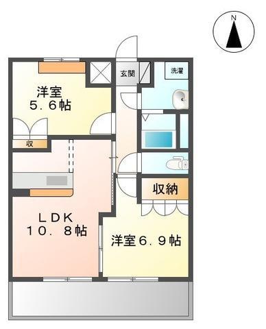 ファインパストラル(2LDK/2階)の間取り写真