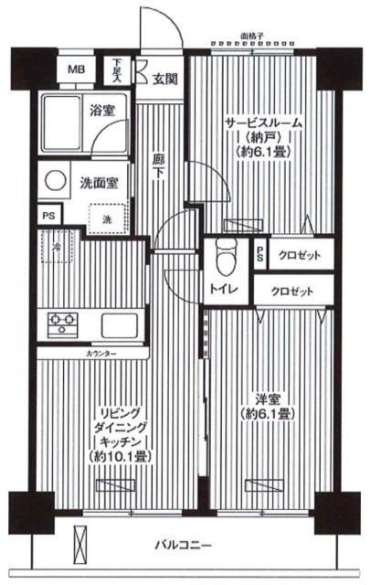 プラン・デスポワール(1SLDK/2階)の間取り写真