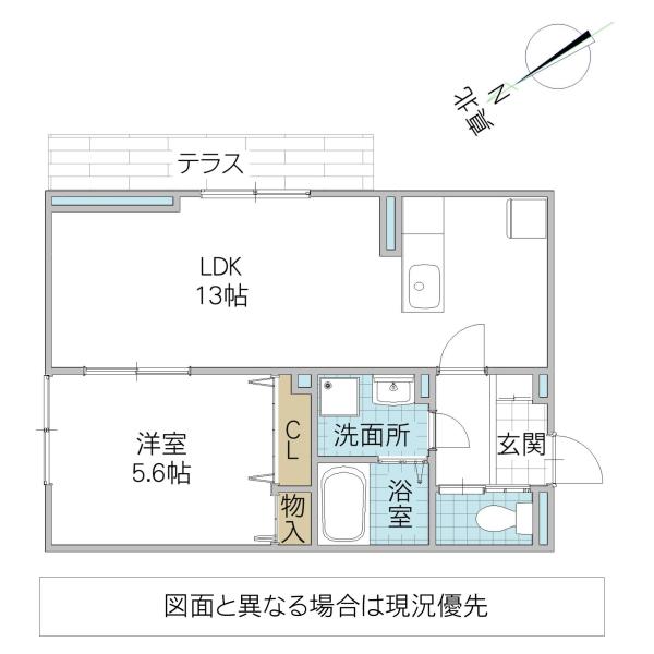 D-INVEST栄町(1LDK/1階)の間取り写真