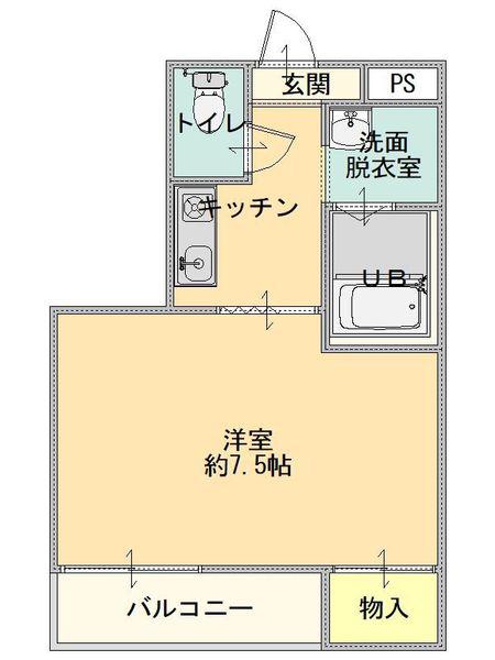 五智荘A(1K/2階)の間取り写真