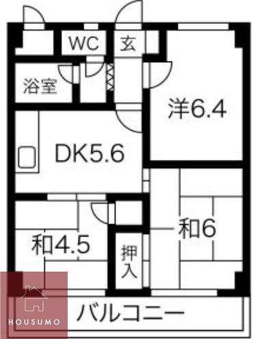 江坂農業会館(3DK/3階)の間取り写真