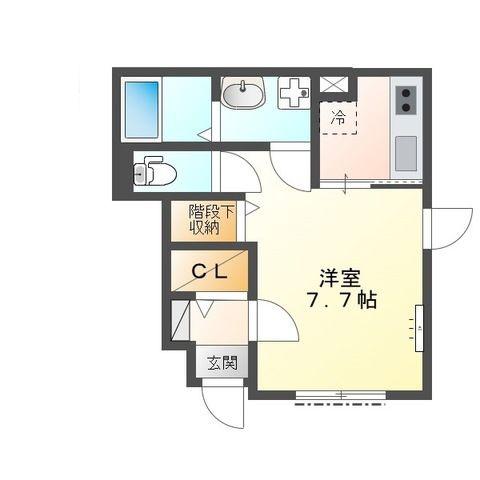 NESTLE大森西II(1K/1階)の間取り写真
