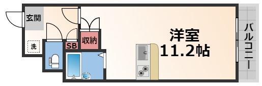 リュミエールイースト(ワンルーム/4階)の間取り写真