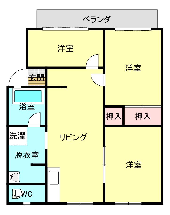 MASSEL美栄(3DK/2階)の間取り写真