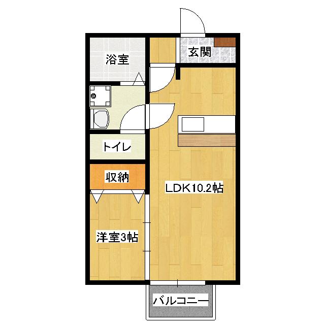 アーバンスクエアI(1LDK/1階)の間取り写真