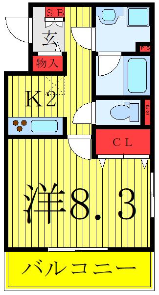 NOBLE HEIM TODA KOEN(1K/3階)の間取り写真