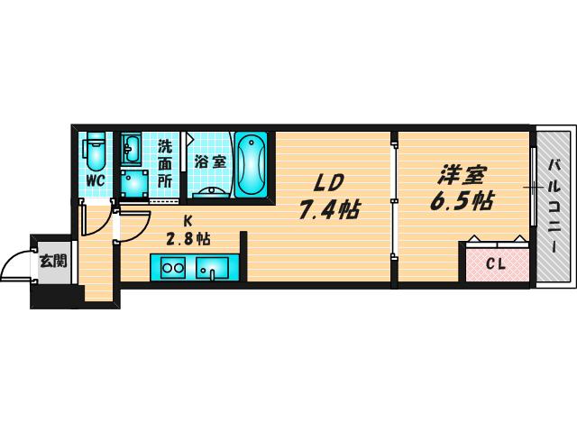 フジパレスさくら(1LDK/2階)の間取り写真