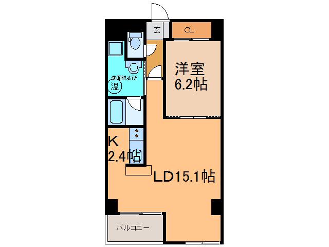 CENTER CITY(1LDK/3階)の間取り写真