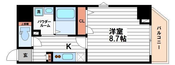 GRANPINO内淡路(1K/7階)の間取り写真