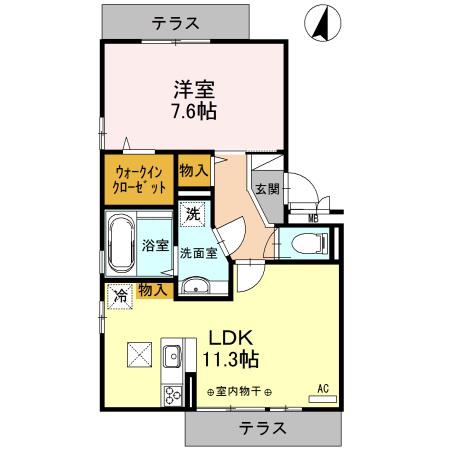 シュピナート(1LDK/1階)の間取り写真