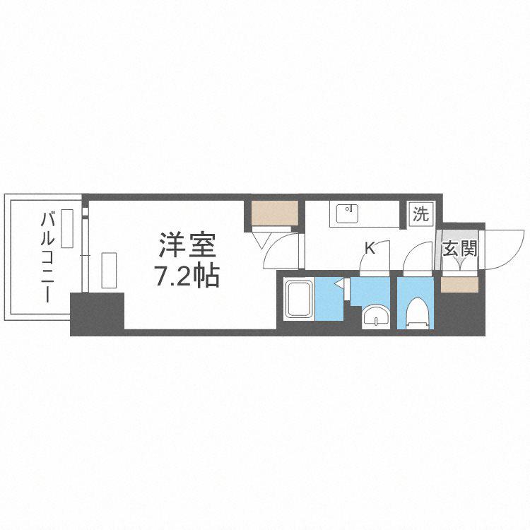 プレサンス大国町ラヴエニール(1K/3階)の間取り写真