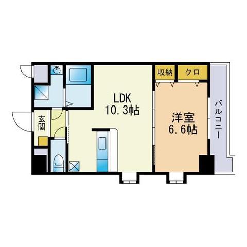 HF福岡レジデンスイースト(1LDK/10階)の間取り写真