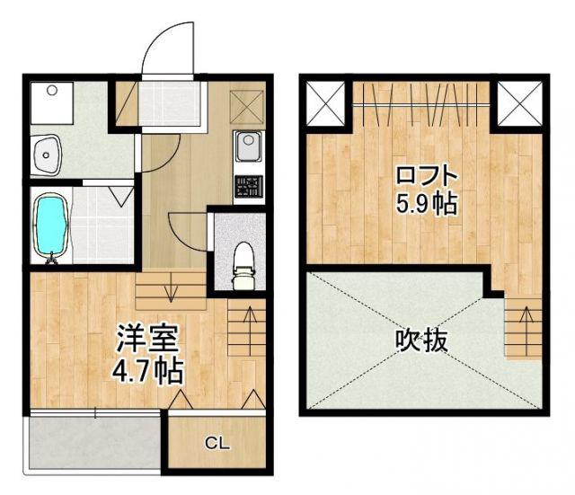 MODERN PALAZZO 戸石BRILLER(1SK/2階)の間取り写真