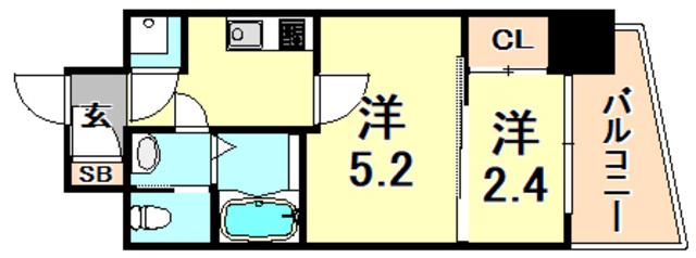 セレニテ神戸プリエ(2K/5階)の間取り写真