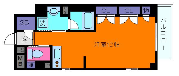 XING CUBE ONE(ワンルーム/3階)の間取り写真