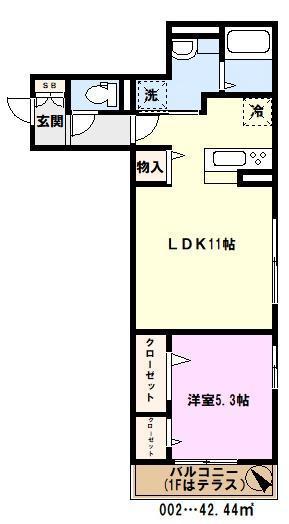 レディア(1LDK/3階)の間取り写真