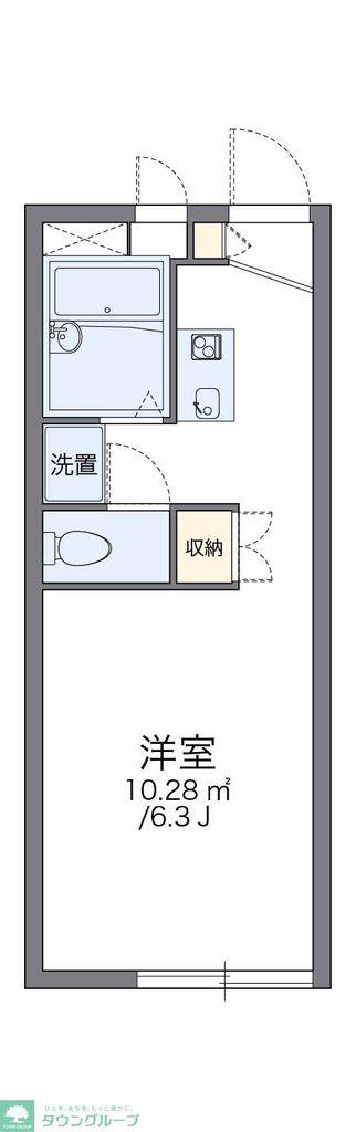 レオパレスサンハイムオオキ(1K/2階)の間取り写真