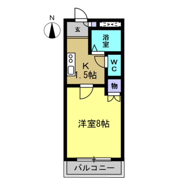 エトワールK(1K/2階)の間取り写真