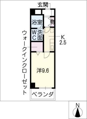 オキシー高辻(1K/2階)の間取り写真