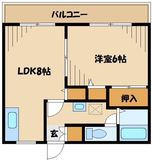 ドミールHIRO(1DK/1階)の間取り写真