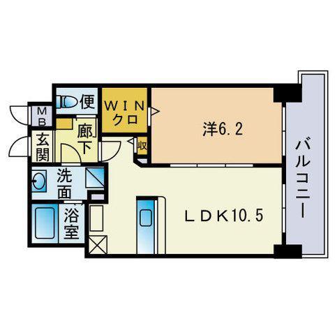 カーサビアンカ(1LDK/1階)の間取り写真
