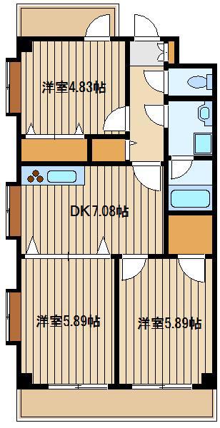 コンフォート 栄(3DK/7階)の間取り写真