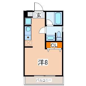 テック盛岡(ワンルーム/2階)の間取り写真