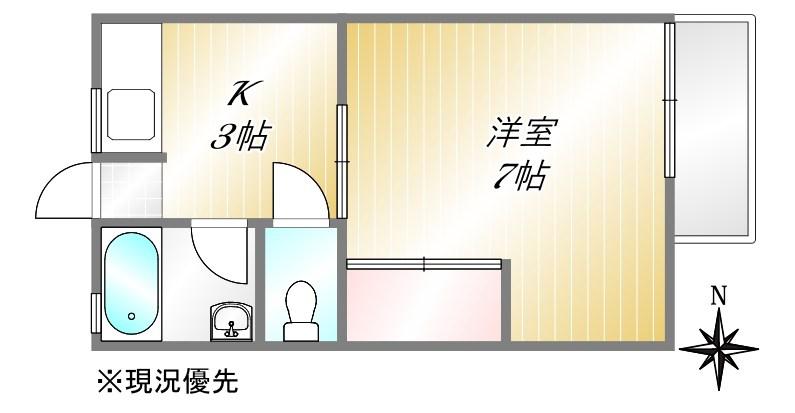 コーポ渋谷(1K/2階)の間取り写真