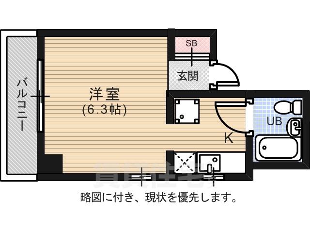 越田ビル(1K/4階)の間取り写真