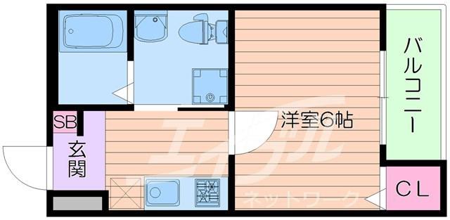 ファーストハウス(1K/1階)の間取り写真