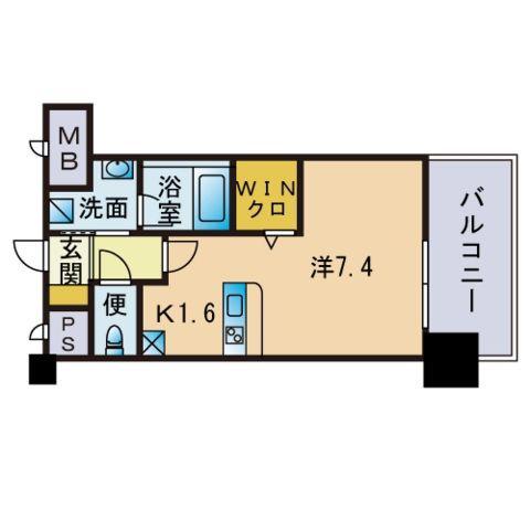 エンクレストベイサイド通(1K/8階)の間取り写真