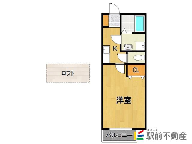 アコール千鳥(1K/2階)の間取り写真