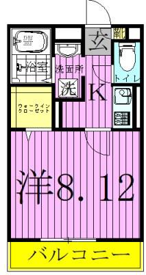 SUNMALL YUUGI Ⅴ(1K/2階)の間取り写真