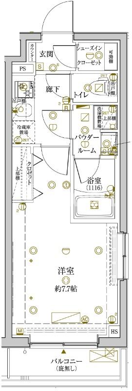 クレイシアIDZ学芸大学(1K/5階)の間取り写真