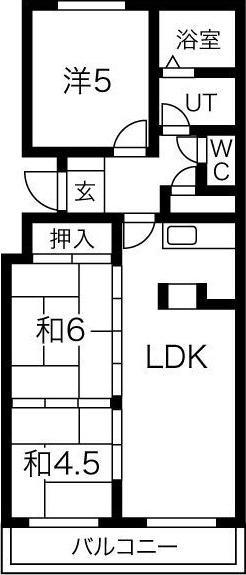 サンギャラリーハイツ山鼻(3LDK/4階)の間取り写真