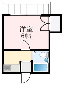 松南荘(1K/2階)の間取り写真
