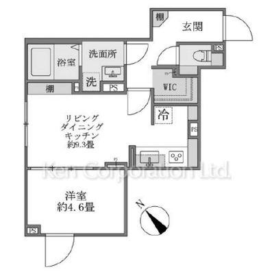 EXAM赤坂(1LDK/1階)の間取り写真