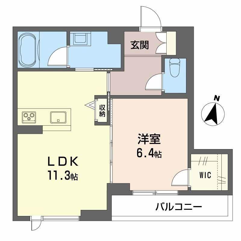 シャーメゾン定禅寺(1LDK/3階)の間取り写真