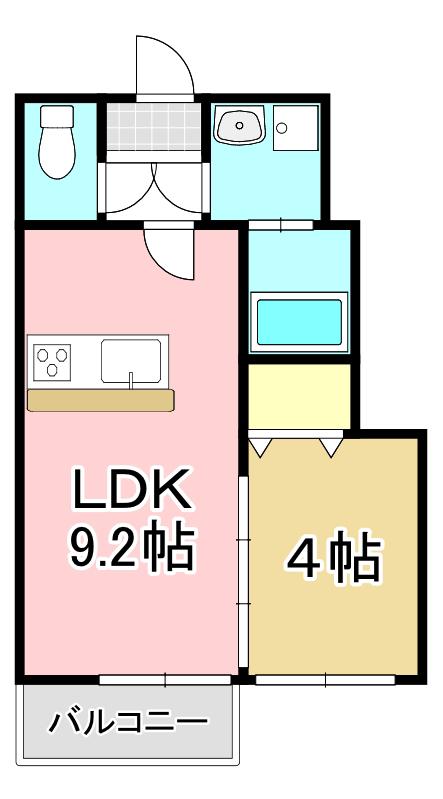 ラフォーレ名残VIB(1LDK/1階)の間取り写真