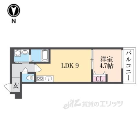クレアール小泉東1(1LDK/1階)の間取り写真