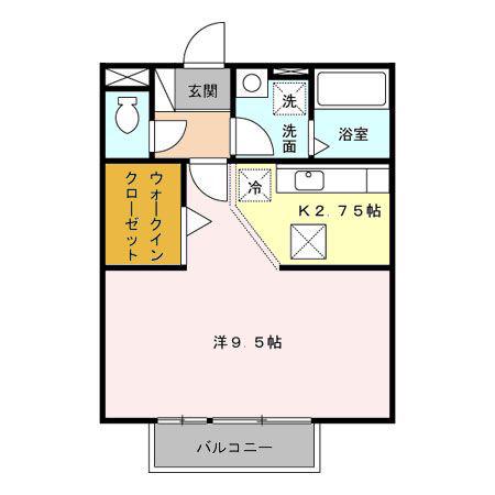 セジュール・ヴィラ(1K/1階)の間取り写真