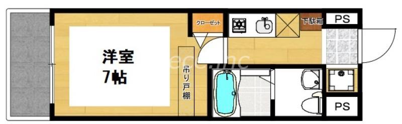 SERENITE本町 ROJI 02(1K/8階)の間取り写真
