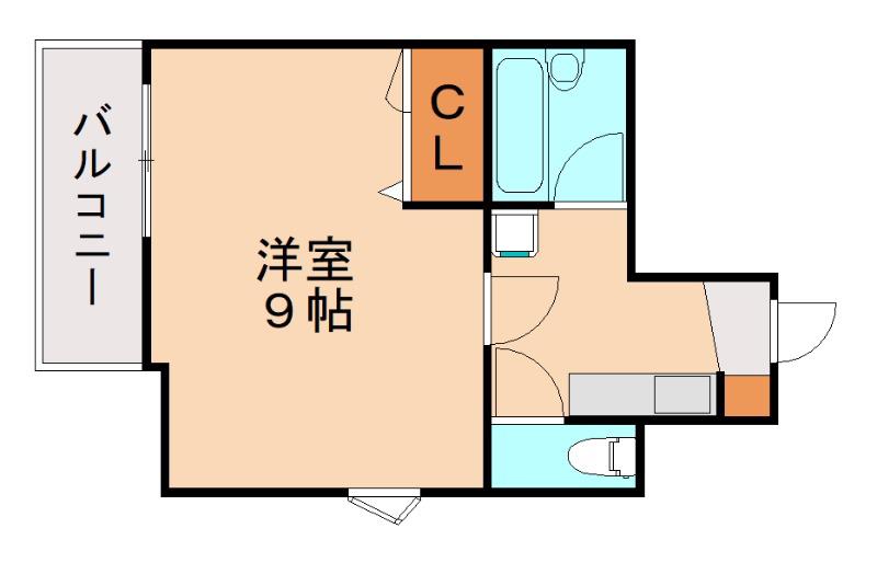 アンデックス折尾(1K/4階)の間取り写真