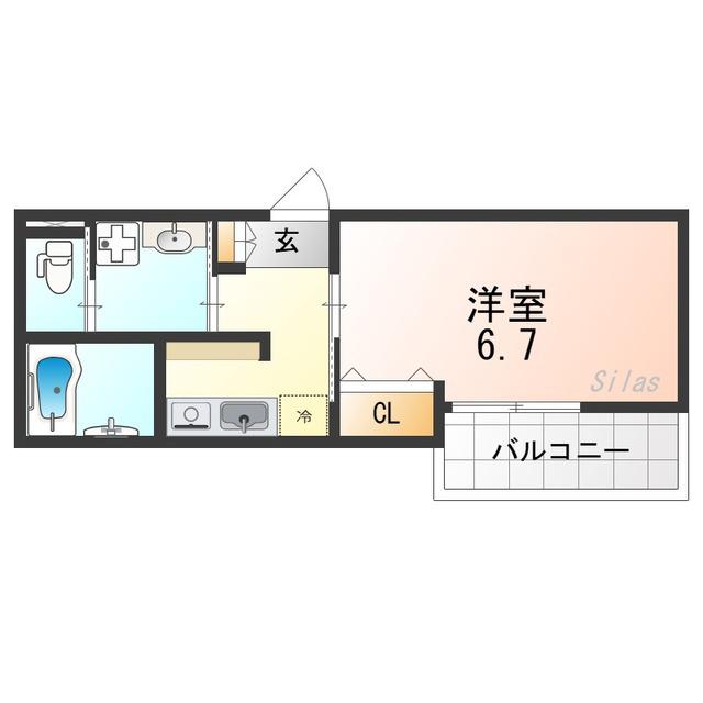MELDIA湊(1K/3階)の間取り写真