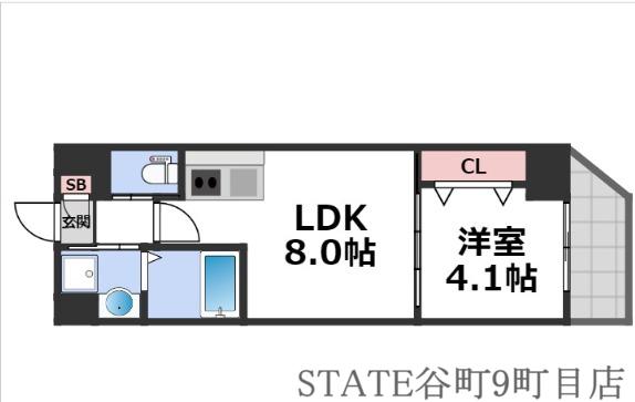 MV.IMP大阪今里(1LDK/2階)の間取り写真