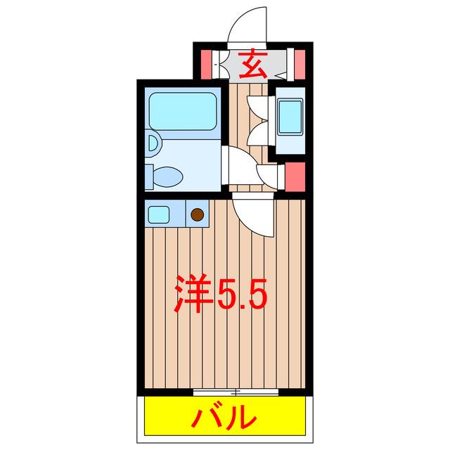 ライオンズマンション船橋東(ワンルーム/2階)の間取り写真