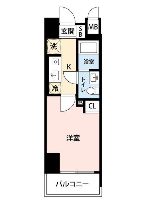 マイナビSTAYモダン北千住(1K/11階)の間取り写真