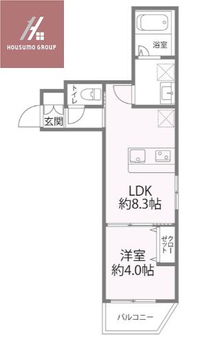 SIERRA深江南(1LDK/2階)の間取り写真