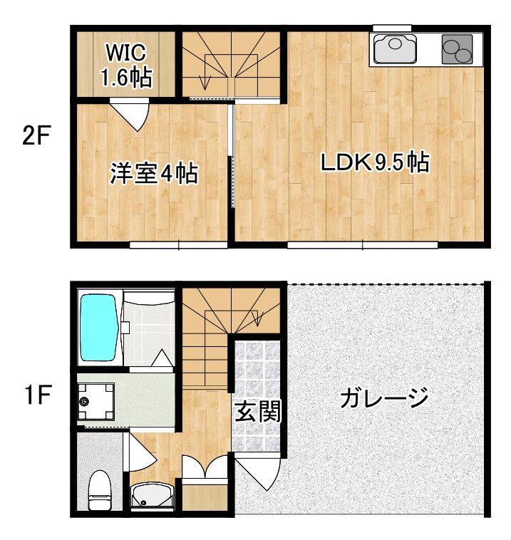 GARAGE STYLE GRACIA(1LDK/1階)の間取り写真