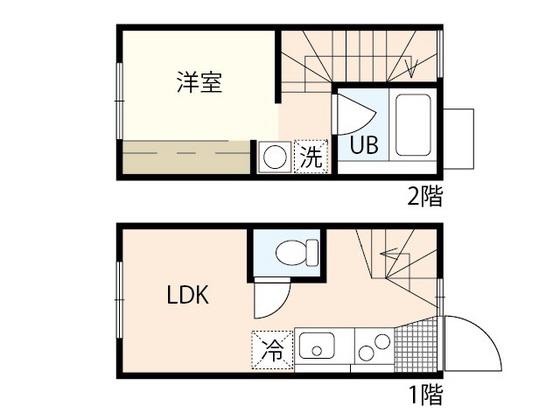 本浦コーポラスI(1DK/1階)の間取り写真